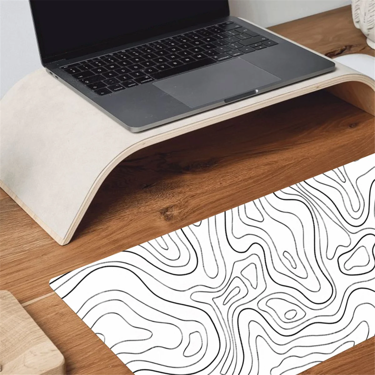 Desk Mat,Topographic Contour Extended Big Mouse Pad Computer Keyboard Mouse Mat with Non-Slip Base (31.5x11.8 In) B HOT