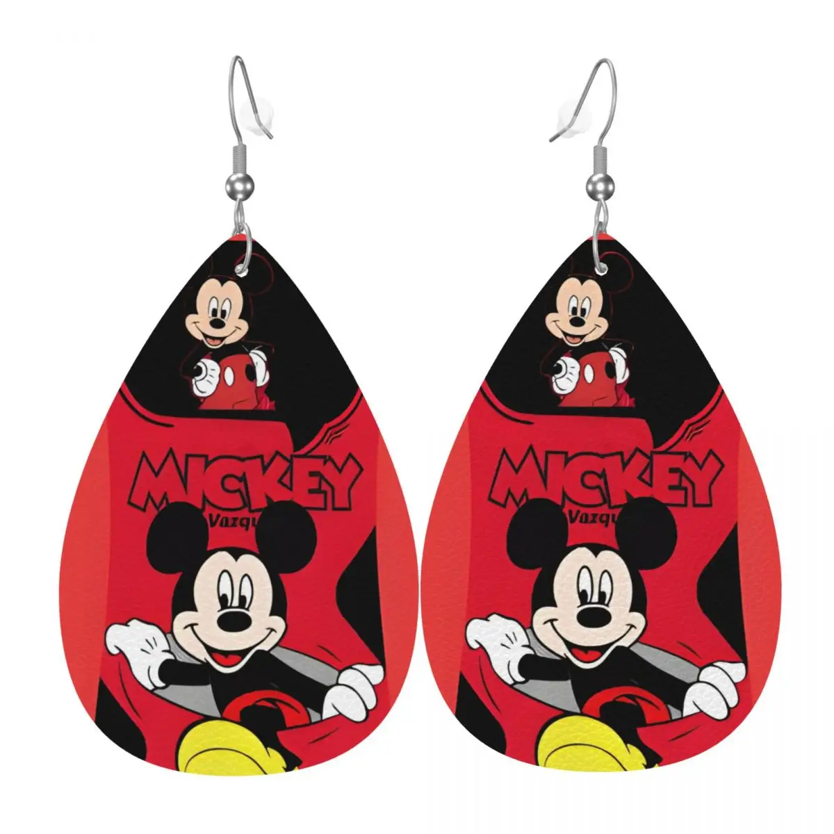 

Серьги-подвески на заказ, коллаж Микки Мауса, кожаные серьги-капли, аниме, мультфильм, ПВХ, кожа, для подарков, изящные украшения
