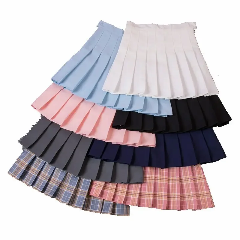 

Skirt Black Women's High Waist Summer Clothes Vintage Korean Harajuku Red A Line Mini Eam School Pleated Short Skirts For Women