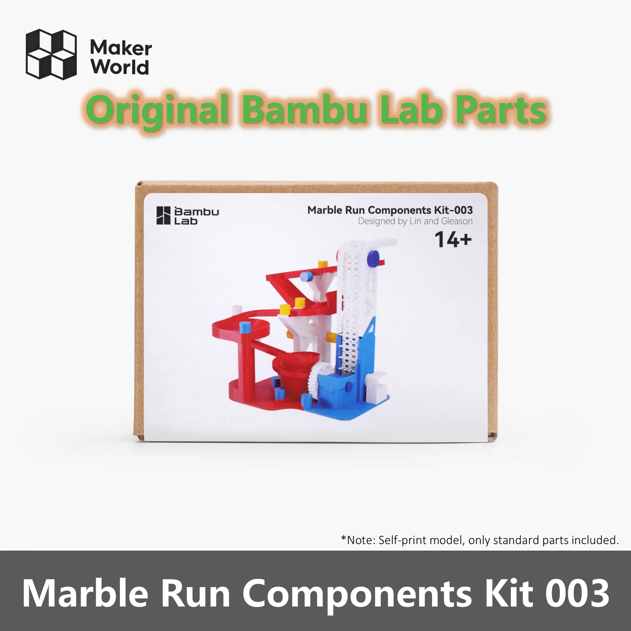 Original Bambu Lab Marble Run Components Kit 003, MH003 Marble Machine Hardware Kit, 3D Printer DIY Project Components for Maker