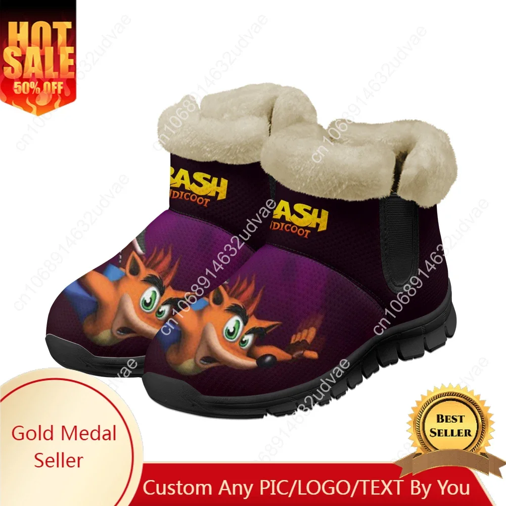 

Crash Bandicoot Snow Boots Mens Womens Teenager Shoes Keep Warm High Quality Casual Lightweight Couple Sports Custom Sneakers