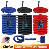 Magic Watering Hose Flexible Expandable Garden Hose Reels Water Hose Pipe Car Wash Hose Quick Connector 25ft 50ft 75ft 100ft