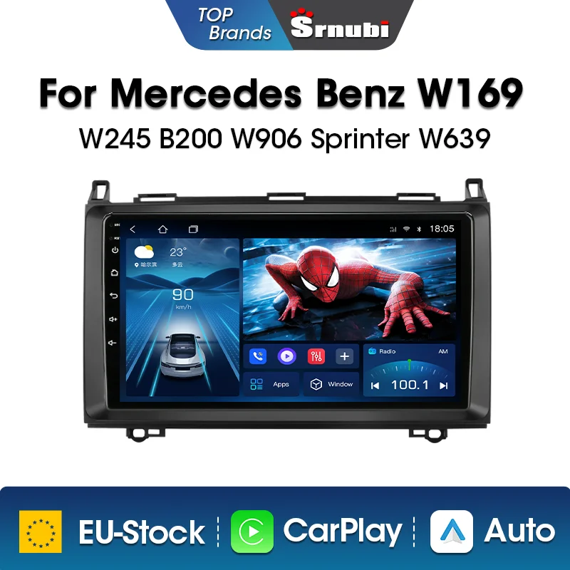 Srnubi Android 12 Carplay Car Radio For Mercedes Benz W169 W245 B200 W906 Sprinter W639 Vito Multimedia Player 2 Din Navigation