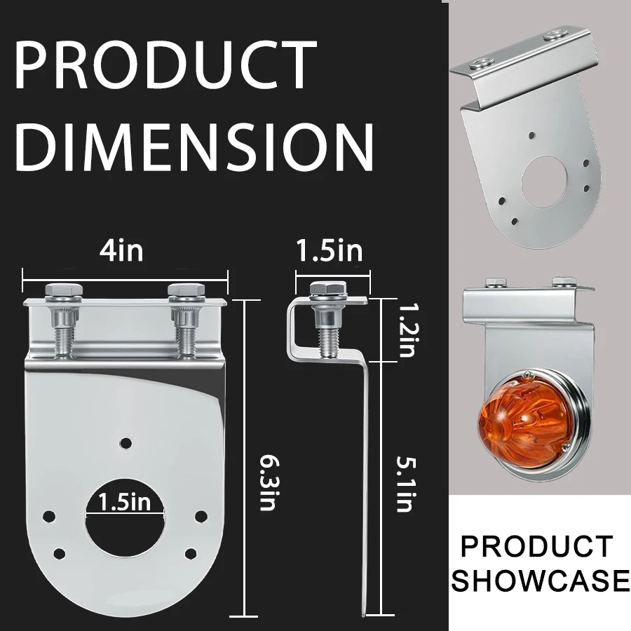 2 watermelon lamp brackets, 90-degree angled glowing frame mounting brackets, with screws, 304 stainless steel polished mirror s