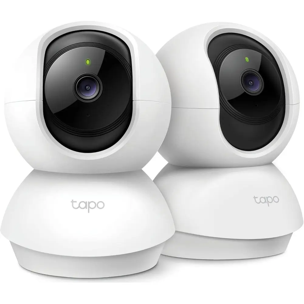 

2-Pack 2K Pan/Tilt Security Cameras with Baby and Pet Monitoring, Motion Detection, 2-Way Audio, Siren, Night Vision, Cloud & SD
