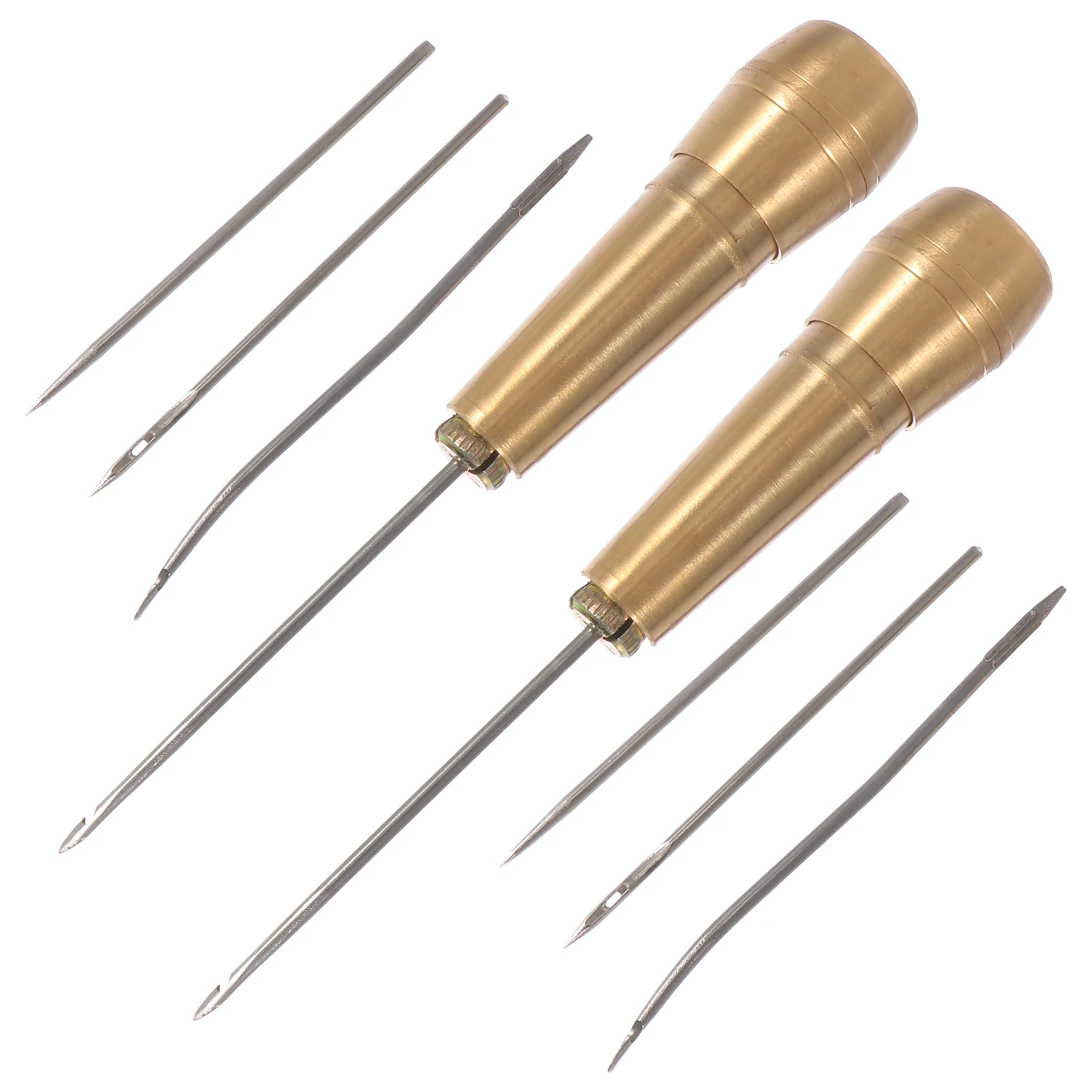 

2 Sets Shoes Repair Awls Cobbler Tool Sewing Accessories Crochet Prickers Stitching Wire Brass Canvas Durable Easy Use