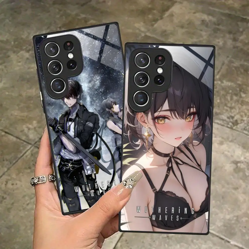 Wuthering Waves Rover Mobile Phone Case for Samsung Galaxy S26 S25 S24 S23 S22 S21 S20 Note20 Plus FE Ultra Glass Colorful Cover