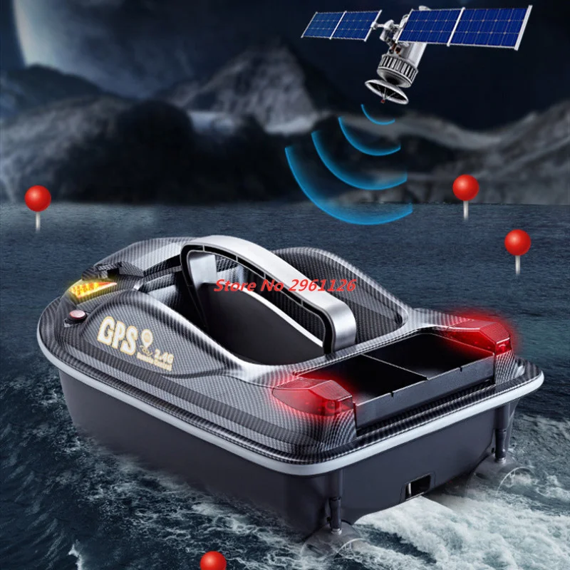 GPS Fishing Bait Boat Smart Fixed Speed Cruise Control RC Bait Boat Dual Motor Low Noise 3.5KG Loading 500M Hook Trawl Nest Boat