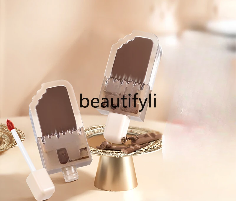 

Ice cream lip mud lip glaze matte velvet lipstick white lip gloss lipstick