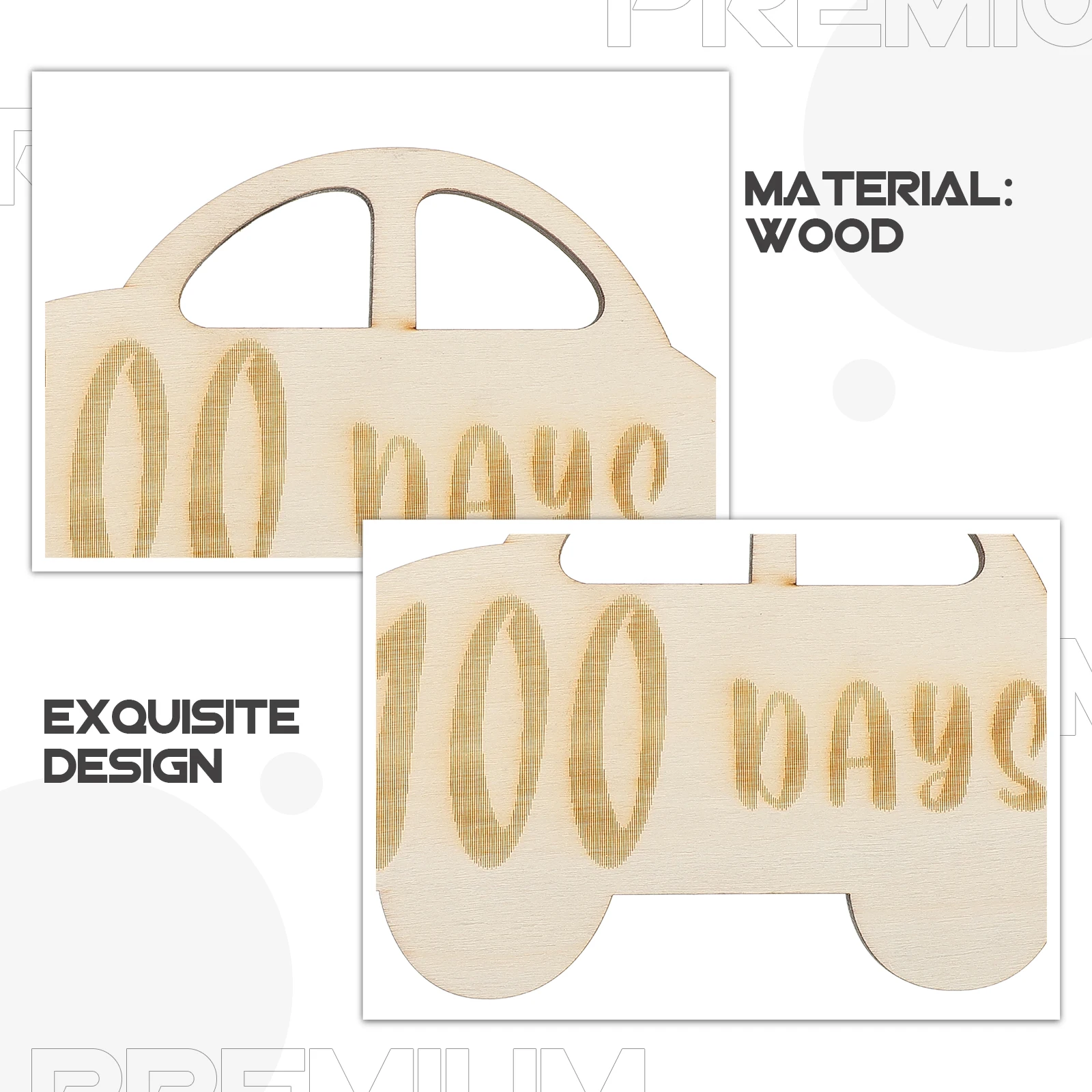 

Wooden Baby Milestone Sign 100 Days Growth Card No Ink Marker Child Photo Prop Wooden Chip Keepsake Sewing Crafts