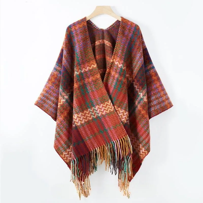 With sleeves shawl spring, autumn and winter travel ethnic style fringe open shawl