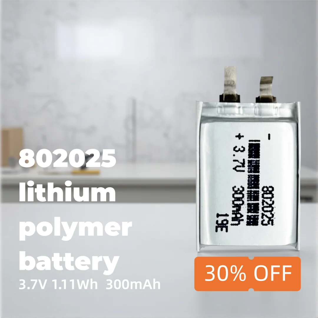 

802025 3.7V 300mAh Li-ion Battery Compact Rechargeable Cell for Smart Devices, LED Lights, and Small Electronics