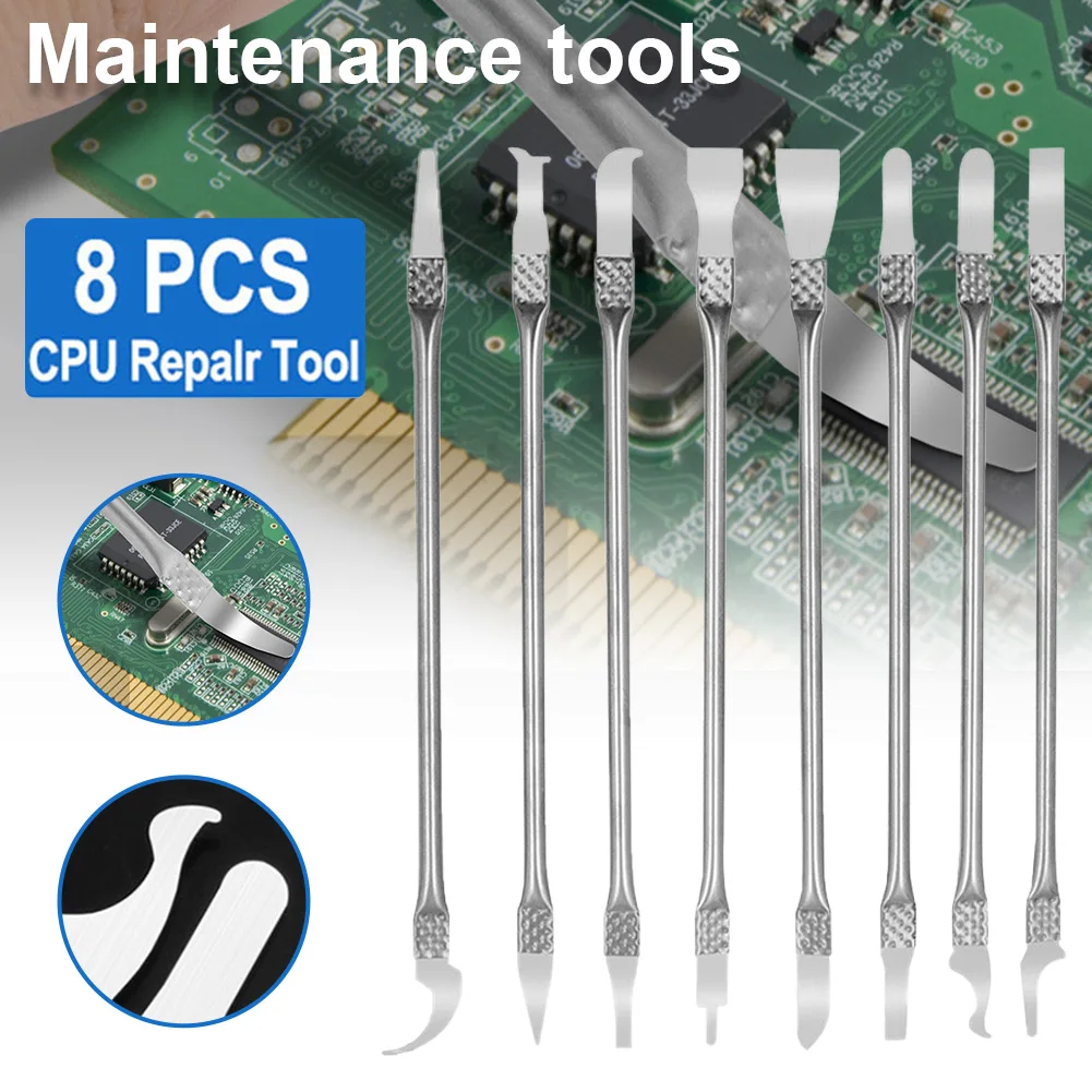 Ensemble d'outils de réparation de spudger en métal, démontage de carte mère électronique, téléphone non ald, pied de biche pratique, 168mm, 8 pièces