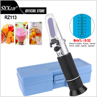 SYXLIF Digital Refractometer Sugar Meter Refractometer Handheld Sugar Juice Brix Test 0-32% ATC Sugar Meter Saccharimeter ATC