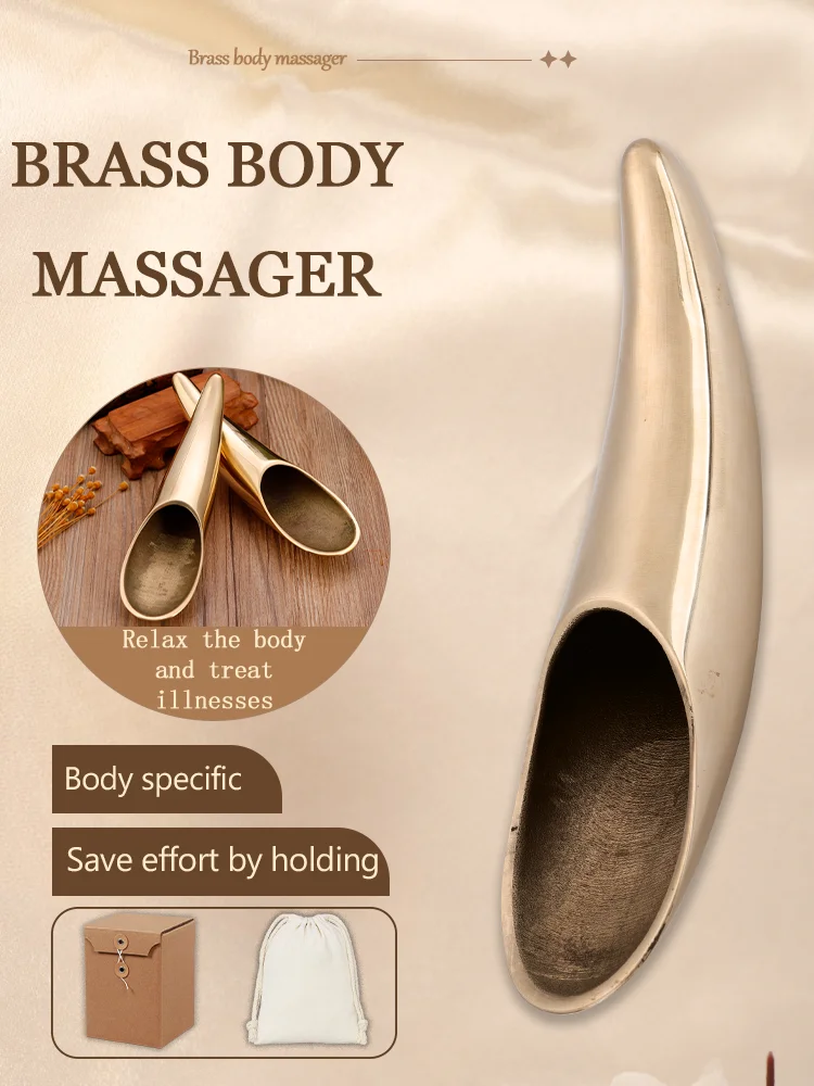 Free custom logo copper guasha plate body guasha massage tool whole body universal foot massage brass scraping knife