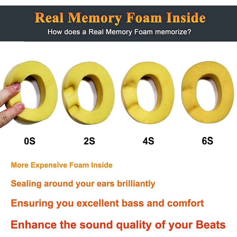 Горячие TTKK, 4 шт., подушечки для ушей, пенопластовый чехол для наушников Beats Solo 2.0/3.0