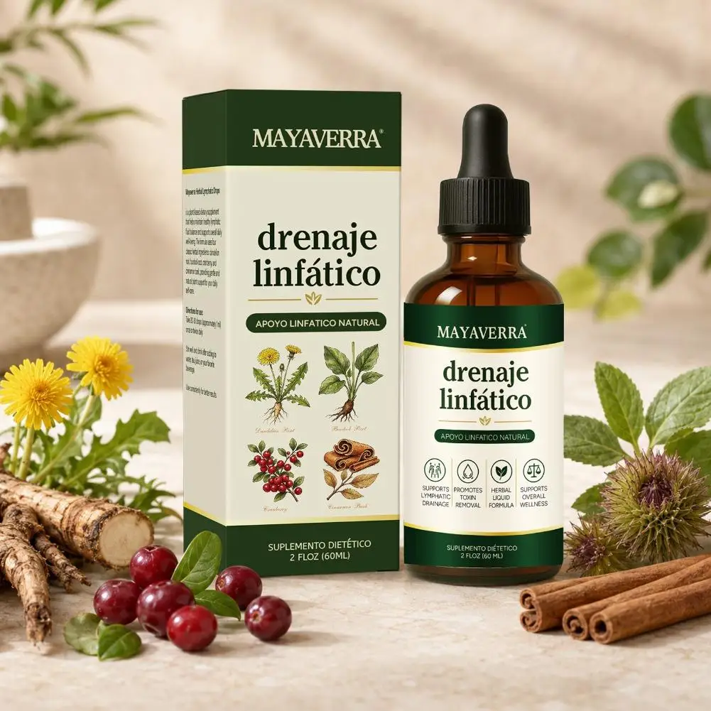 Herbal Lymph Drainage Drops 60ml Serum Natural Organic Reduce Swelling Body Wellness Care Energy Refreshing For Women & Men