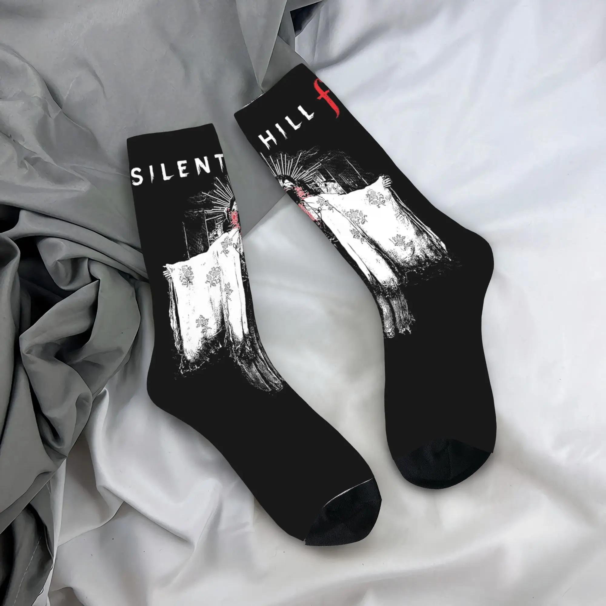 

Silent Hill F, винтажные чулки с игрой ужасов, повседневные носки, дышащие носки для пары, осенние велосипедные дизайнерские нескользящие носки, подарок
