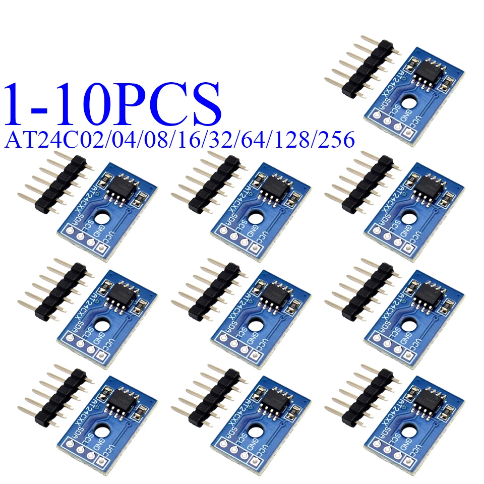 1-10PCS EEPROM memory module I2C interface AT24C02/04/08/16/32/64/128/256 selectable