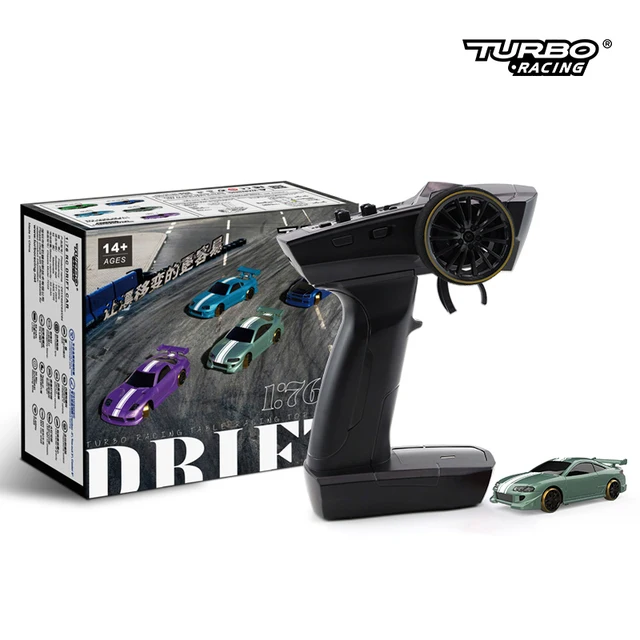 Turbo Racing 1:76 C64 C63 C61 C62 C72 C73 C74 C75 RTR Platlopend speelgoed op de weg RC Drift Auto met gyro-radio voor kinderen en volwassenen