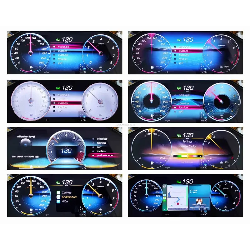 تصميم جديد 12.3 "شاشة كاملة لوحة القيادة الرقمية مقياس تلقائي لـ GLE GLS Class W166 X166 2015-2019 NTG5.0