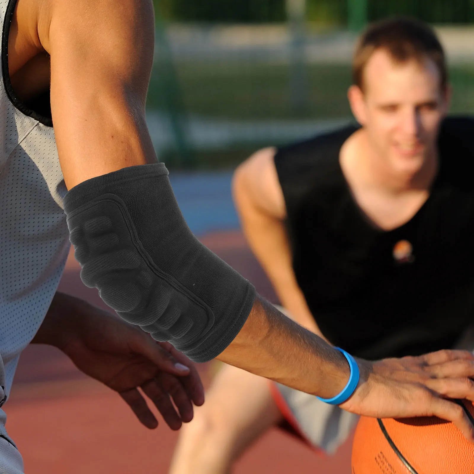 

1Pair Fitness Elbow Guard Soft Flexible Arm Support Band Breathable Mesh Elbow Compression Sleeve Sports Protection