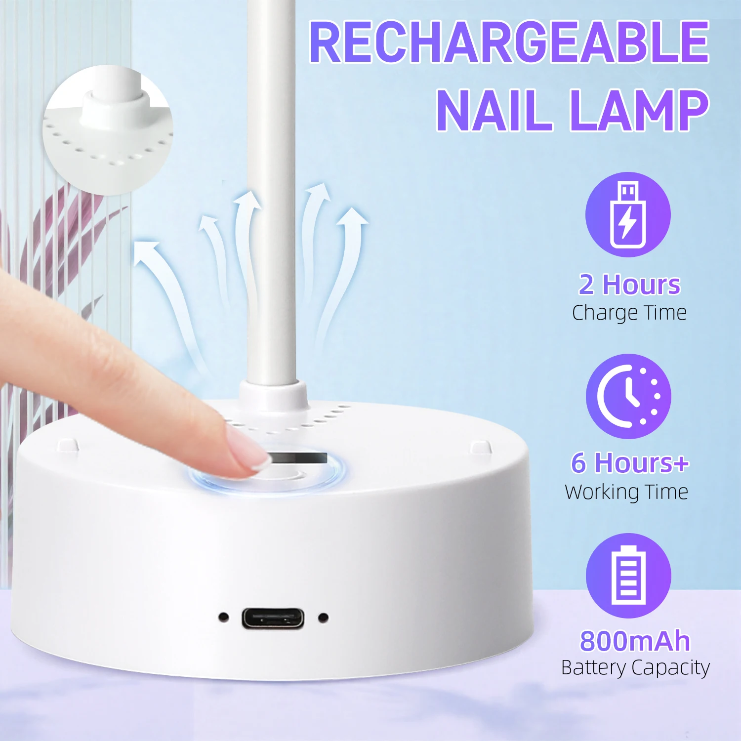 9 المصابيح الأشعة فوق البنفسجية LED مسمار مصباح قابلة للشحن البسيطة الأشعة فوق البنفسجية ضوء ل هلام طلاء الأظافر علاج سريع معقوفة UV مصباح 18 واط مانيكير المعدات