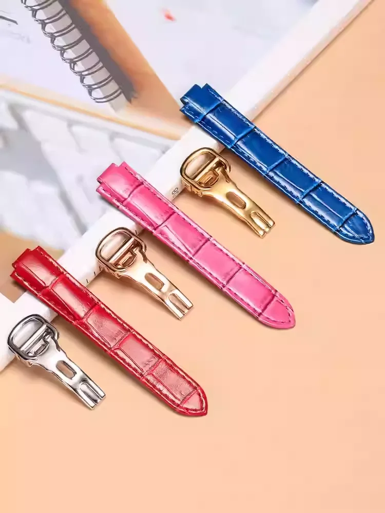 Leather Watch Strap for Cartier BALLON BLEU with Stainless Steel Buckle High Quality Genuine Leather Watch Band Watch Accessorie