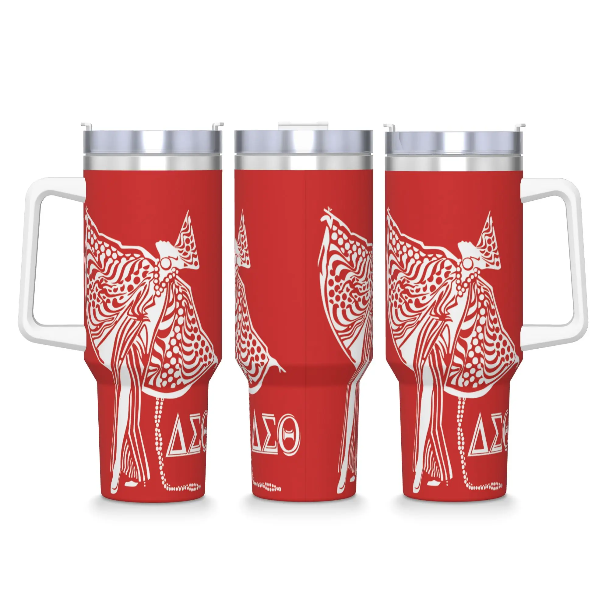 Stainless Steel Tumbler D-Delta Sigma Theta Car Mugs With Straws  Driving Hot Drinks Water Bottle Large Capacity Thermal Cups