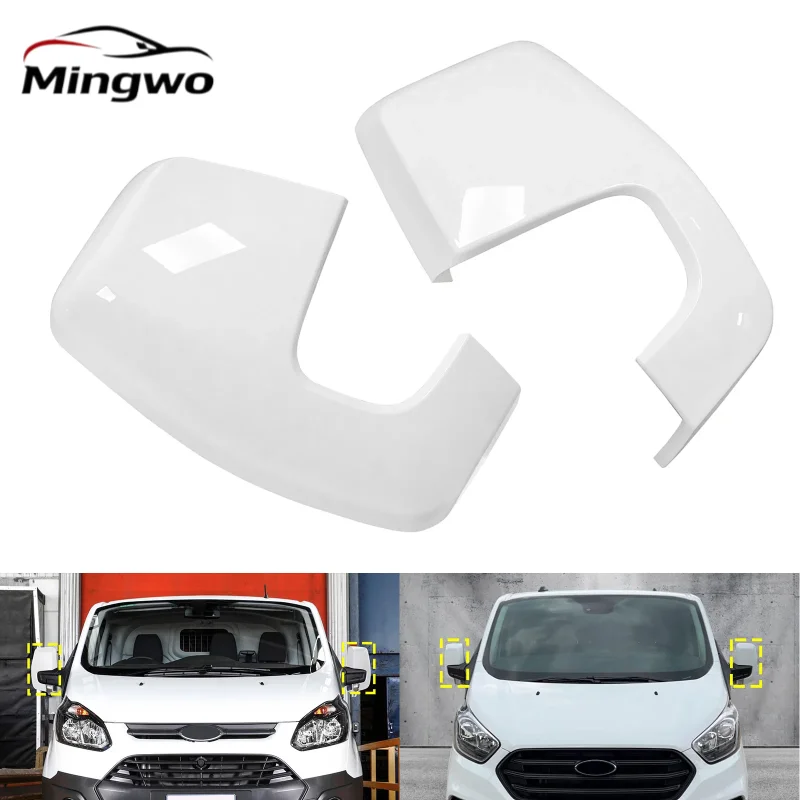 

For Ford Transit Custom 2012-2020 White Wing Door Mirror Cover Caps Left + Right