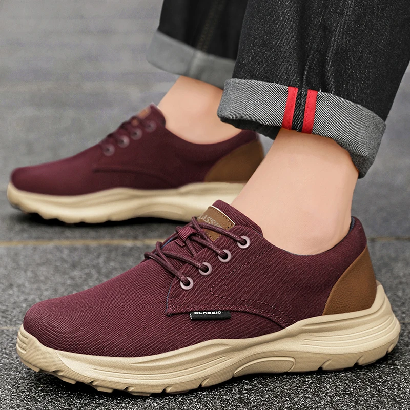 

Осенние новые модные красные мужские повседневные кроссовки, размер 47, дышащая парусиновая обувь, мужские сверхлегкие кроссовки, мужские zapatillas hombre