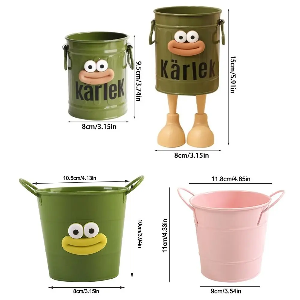 Cute Big Mouth Pencil Holder DIY Large Capacity Desktop Storage Buckets Round Cartoon Pen Container Students Stationery