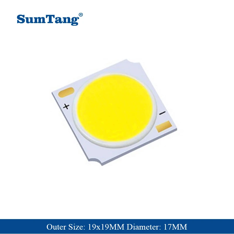 Puce matricielle LED Bridgelux Cob, 3W, 5W, 7W, 10W, 12W, 20W, 24W, 30W, 36W, 50W, 3000 K, 4000 K, 6000, 1313, 1919, 110-160LM, W 80, 10 pièces par