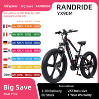 RANDRIDE YX90M Electric Bicycle Adult 1000W Men's E-Mountain ebike 48V13.6AHBattery,26 Inch Full Suspension MTB Electric Bike