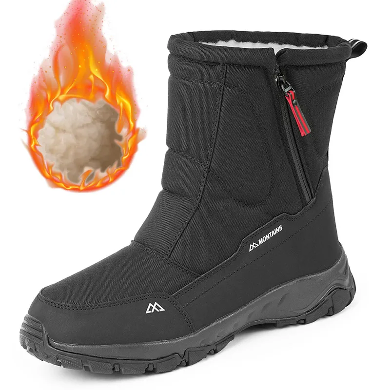 Men's Winter High-Top Boots Warm Inner Comfortable Men Shoes Outdoor Men Snow Boots Couple Footwear