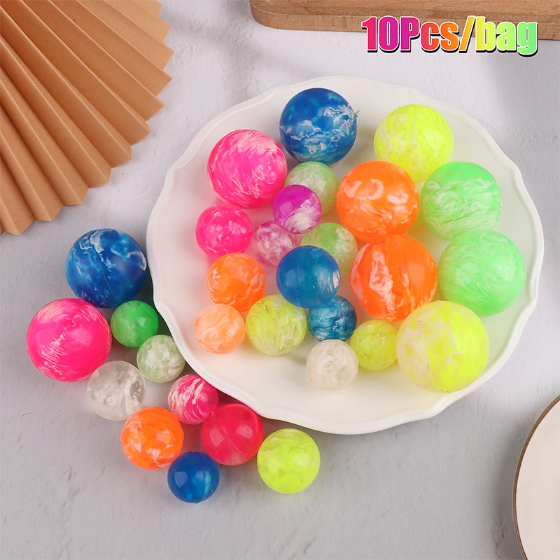 10 ชิ้นเมฆที่มีสีสัน Bouncy Ball เด็กยืดหยุ่นลูกยางของเล่นเด็กเกมกลางแจ้งลูกกระโดด