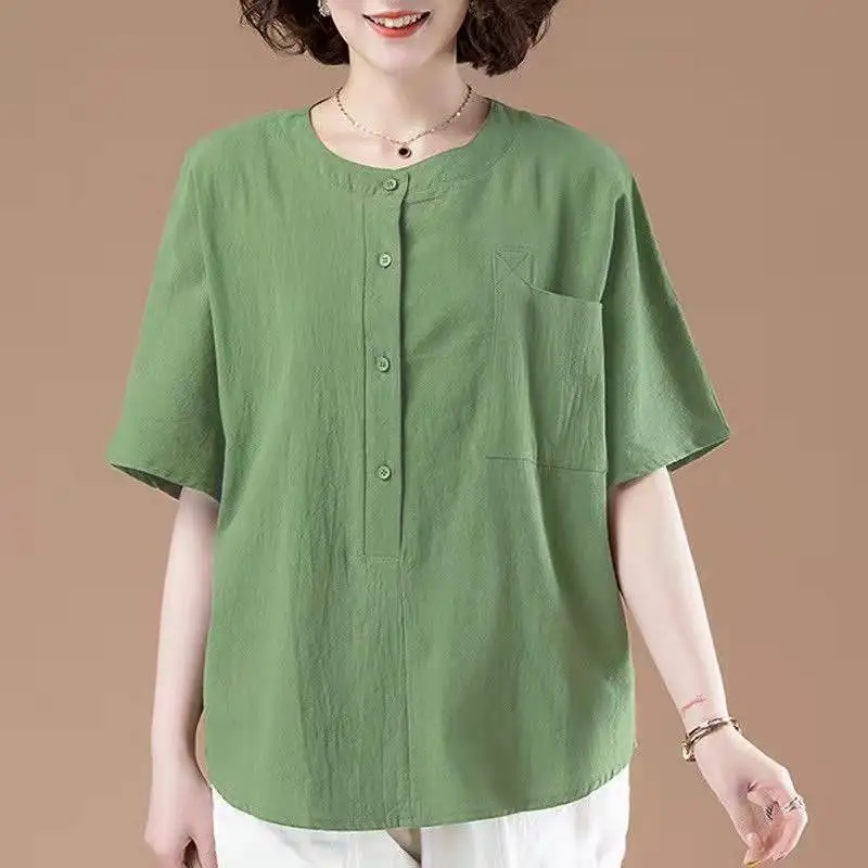 

Big Size 5XL Oversized Solid T-shirt Summer Women New Short Sleeve Tees Korean Clothing Pocket Basic Fashion Casual Pullover Top