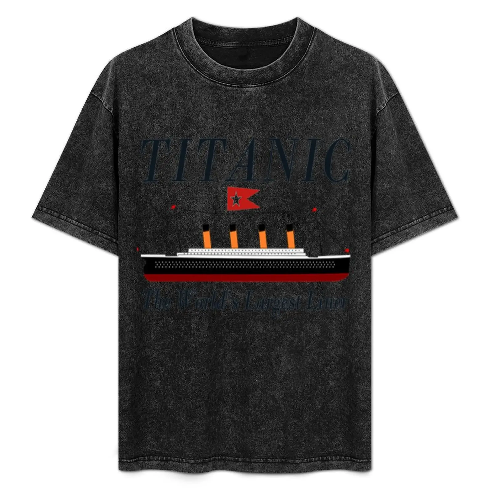 タイタニック号沈没ヴィンテージポスタークルーズ船大西洋航海tシャツ大きいサイズルーズカジュアルtシャツ