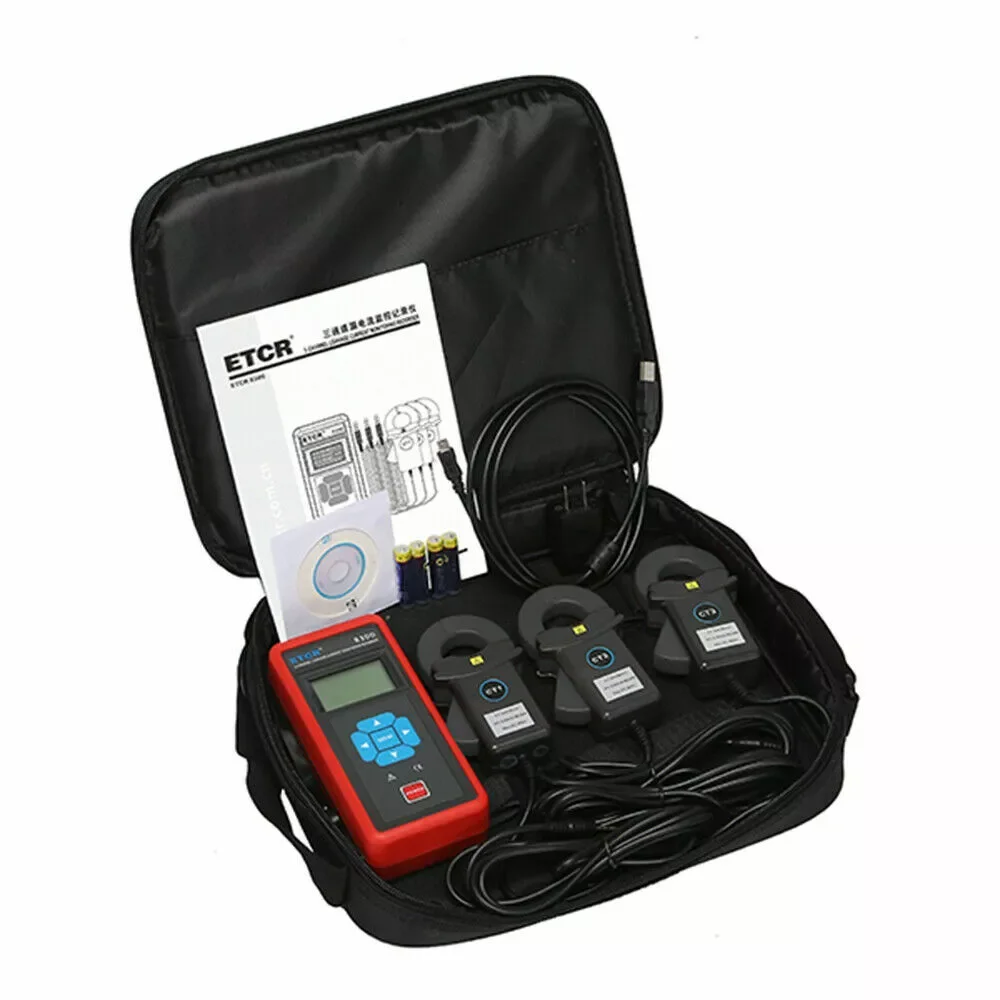 

ETCR8300 Three-Channel Current/Leakage Monitoring Recorder 0mA-200A True RMS AC Leakage Current Tester