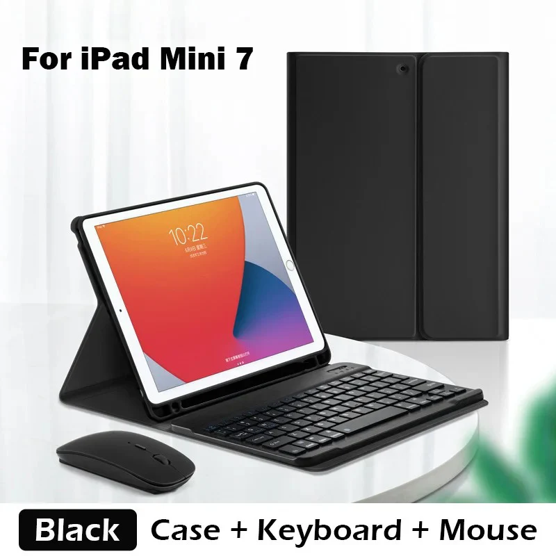

Чехол с Bluetooth-клавиатурой для iPad Mini 7th 2024, магнитный складной чехол с клавиатурой и мышью для iPad Mini 6-го поколения, 8,3 дюйма