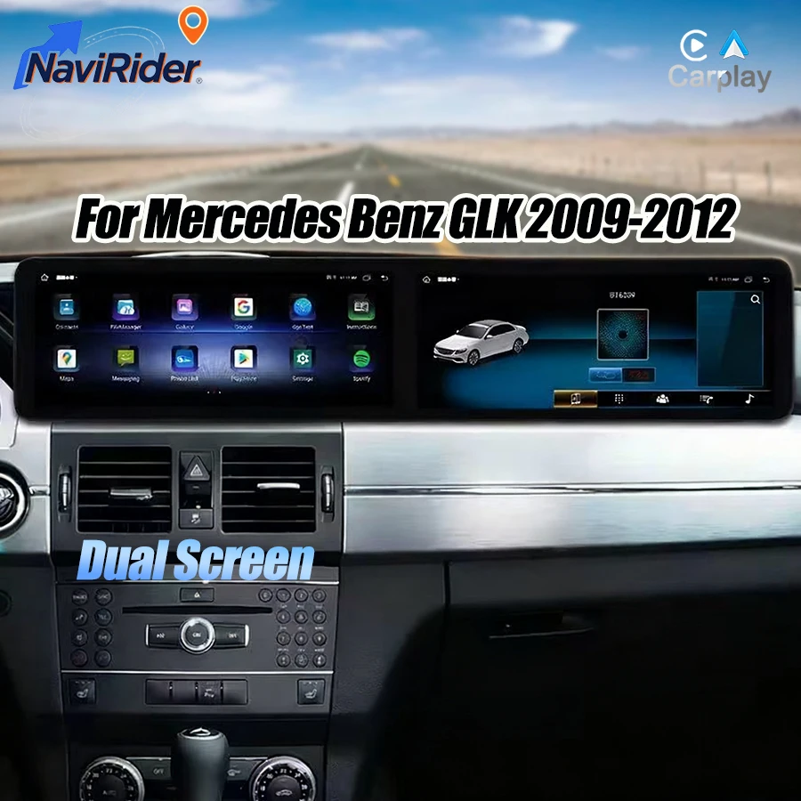 

12,3 + 12,3-дюймовый двойной экран Android для Mercedes Benz GLK 2009-2012 Carplay мультимедийный видеоплеер GPS авто автомобильный радиоприемник навигация