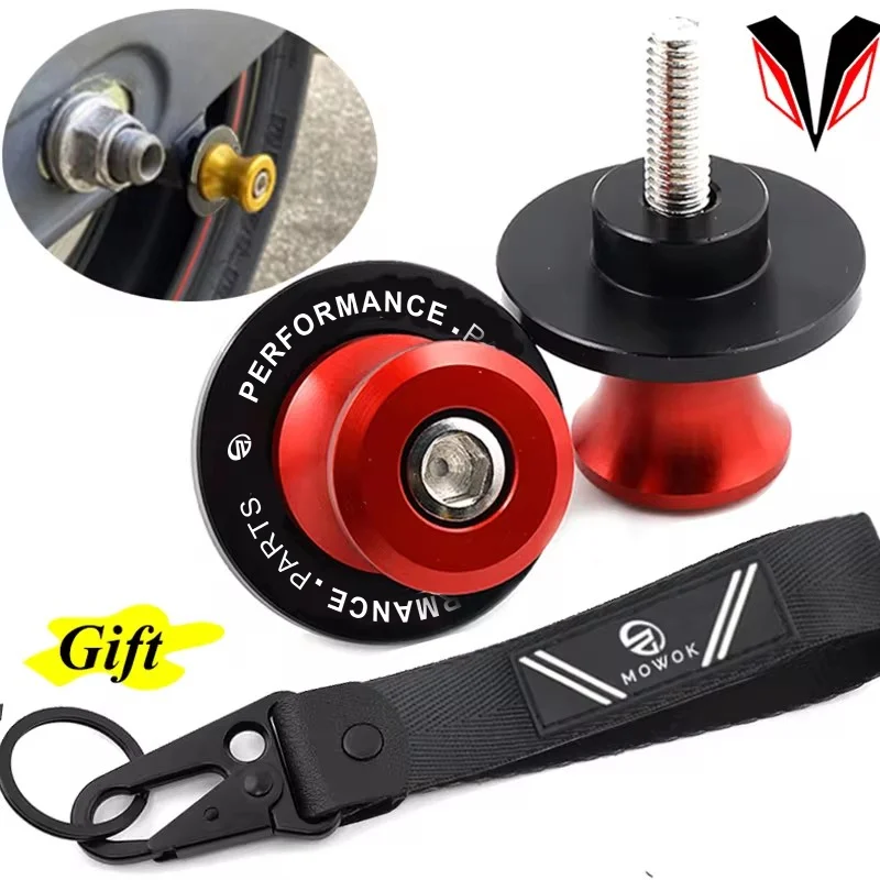 Motorcycle Slider Stand Swingarm Spools 6MM Screws & Keychain Key Ring For YAMAHA R6 YZF-R6 1999 2000-2018 2019 2020 2021 2022