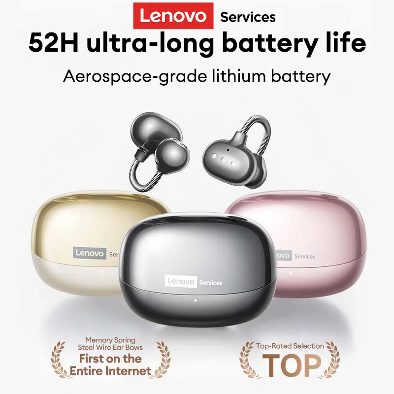 

Наушники Choice Lenovo LES-120 Sport Bluetooth 6.0, водонепроницаемые, с низкой задержкой, шумоподавлением, для игр, OWS, с креплением на ухо, 300 мАч