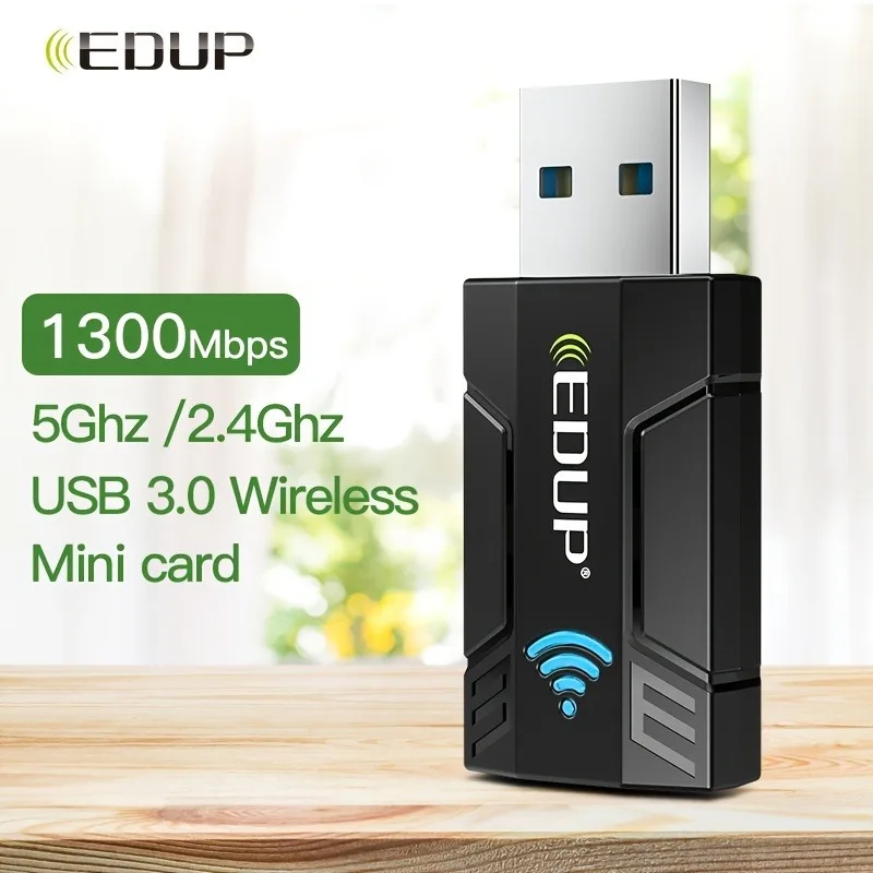 EDUP AC1300Mbps USB WiFi Adapter PC USB 3.0 Wireless Dongle, 5Ghz /2.4Ghz Dual Band 802.11ac Network Adapter For Desktop Laptop