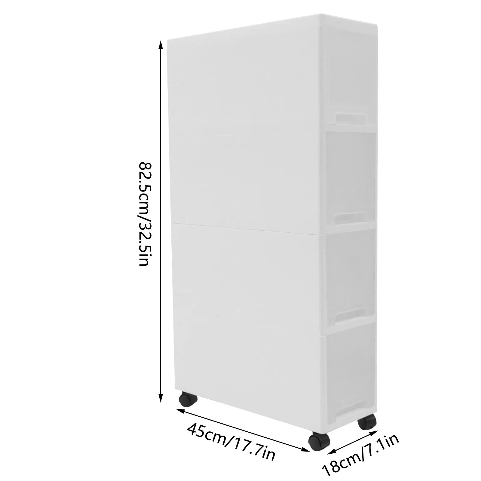 Chariot de Rangement à Roulettes Étroites, Blanc Moderne, 4 MELKitchen, Armoire d'Angle, Étagère à Roulettes en Plastique avec Roue