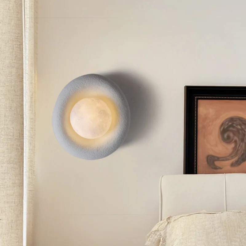 

Modern simple Doudou bedroom bedside wall lamp creative designer entrance lamp resin entrance corridor aisle lamp