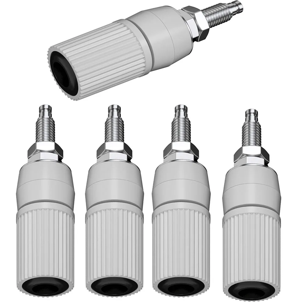 5PCS M5*48 Pure Copper 30A High Current Banana Binding Post 4mm Banana Socket Power Test Ground Terminal Five Colors
