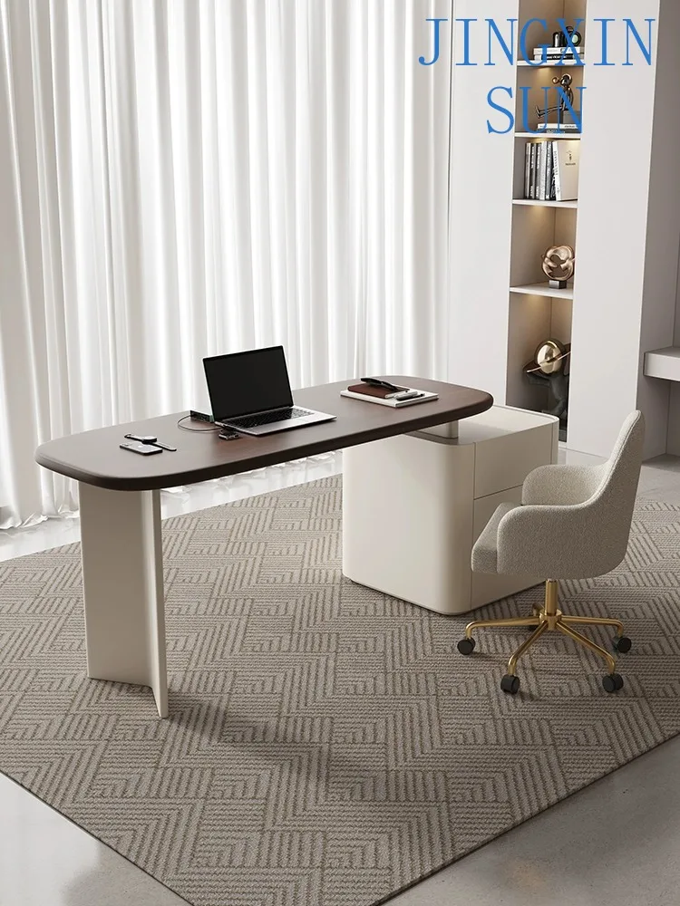 Desk designer, study, home office desk, saddle leather writing desk, computer desk