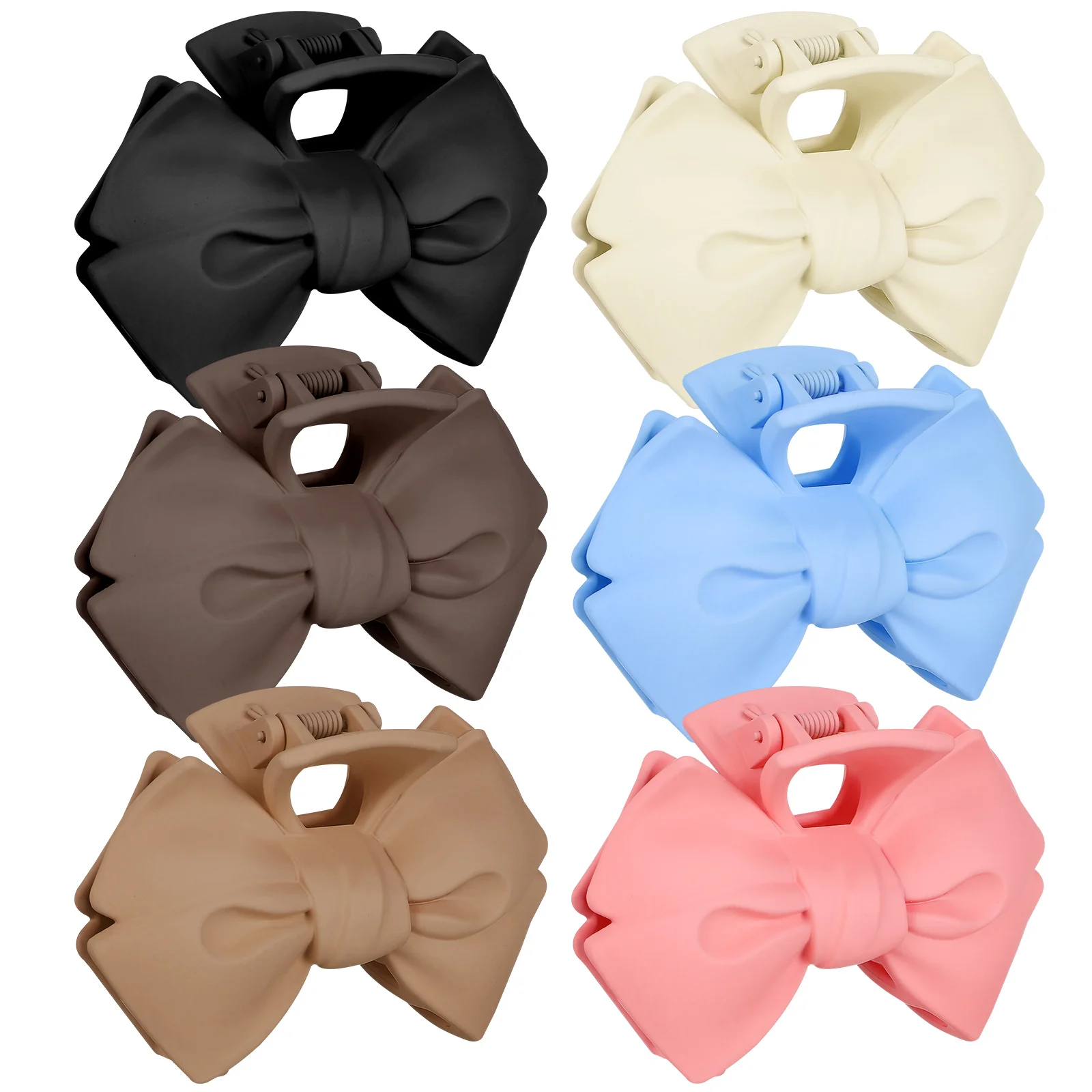 

6 Pieces Bow Hairpin Clips Barrette Bows for Women Hair Accessories Claw Variety Colors Strong Material Easy Use