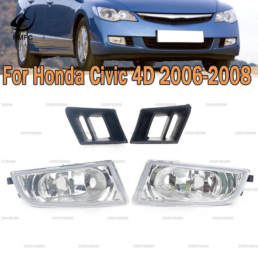 Front Bumper Fog Light Fog Lamp Grille Assembly Car Light Car styling For Honda Civic 4D 2006 2007 2008 2009 2010-Up 08V31SVA111